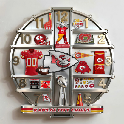 KCC x NFL Home Decorative 3D Visual Effect Acrylic Wall Clock NAK CTKT