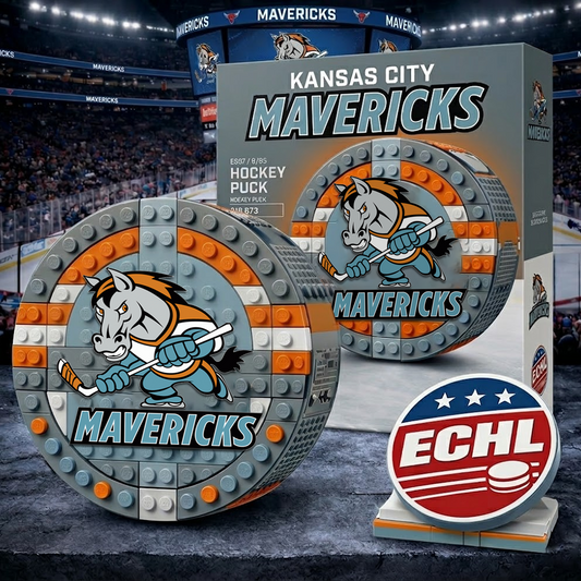 KCM x ECHL Hockey Puck Building Block Set NAK NHT