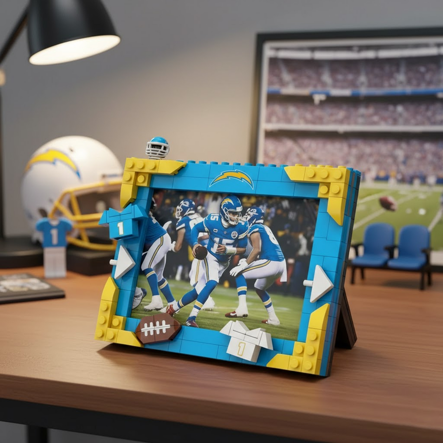 LAC X NFL Football Photo Frame Building Set Compatible Display Gift For Fans NAK NHT