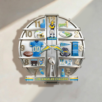 LAC x NFL Home Decorative 3D Visual Effect Acrylic Wall Clock NAK CTKT