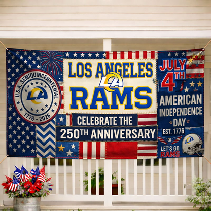 LAR Premium NFL Patchwork America 250 Fabric Banner DDT NTL