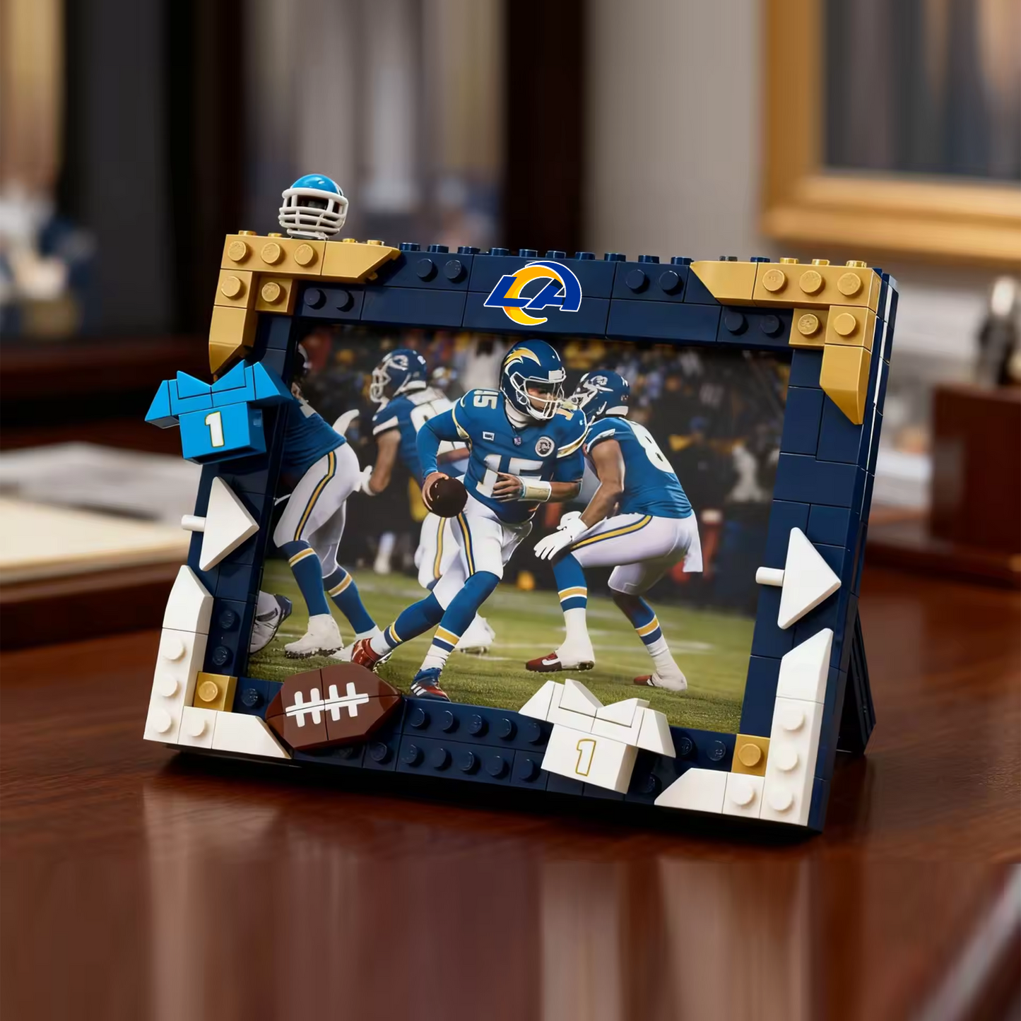 LAR X NFL Football Photo Frame Building Set Compatible Display Gift For Fans NAK NHT