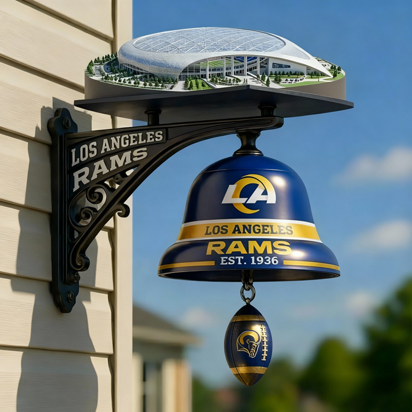 LAR X NFL Football Team Home Stadium-Themed Vintage Wall-Mounted Doorbell NAK NHT