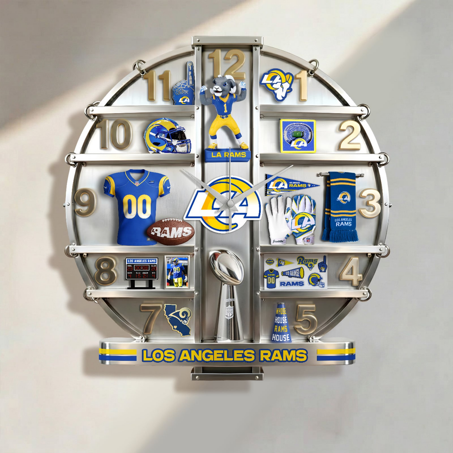 LAR x NFL Home Decorative 3D Visual Effect Acrylic Wall Clock NAK CTKT
