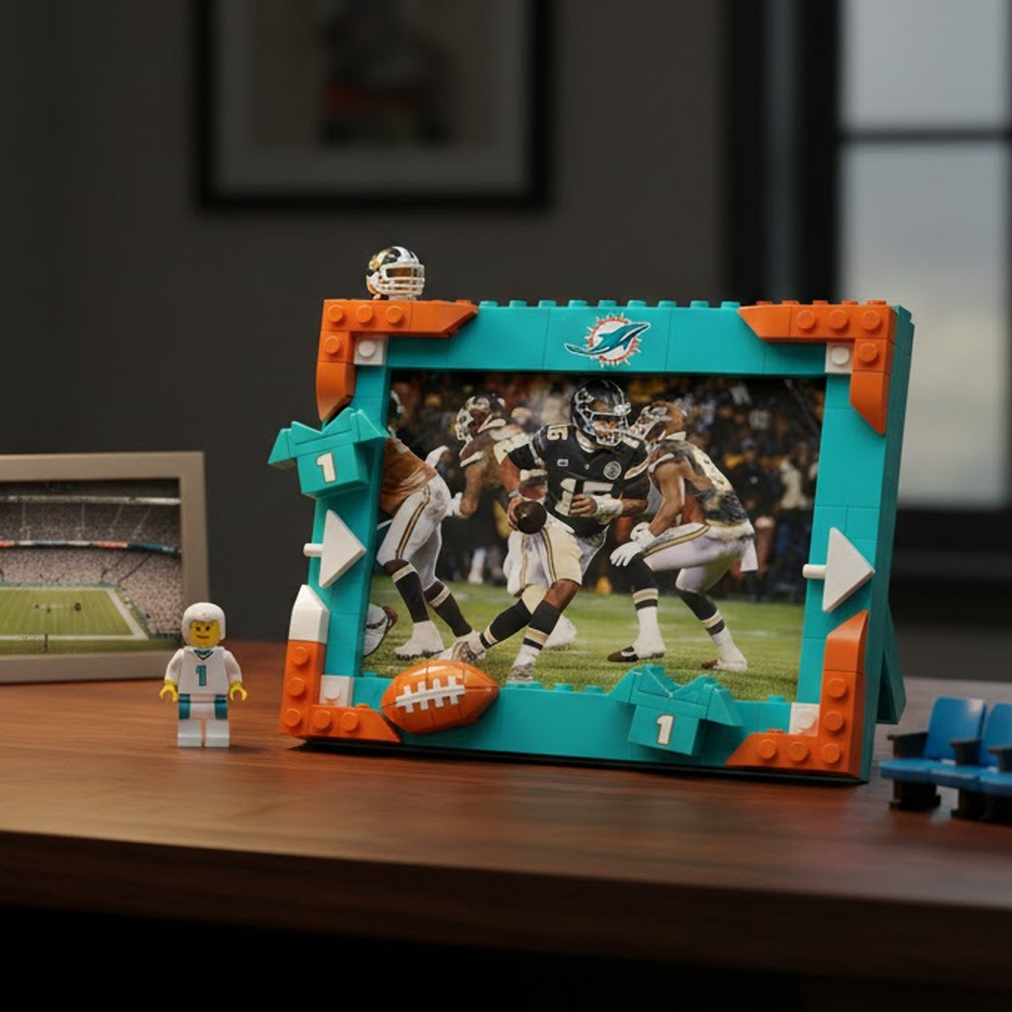 MIA X NFL Football Photo Frame Building Set Compatible Display Gift For Fans NAK NHT