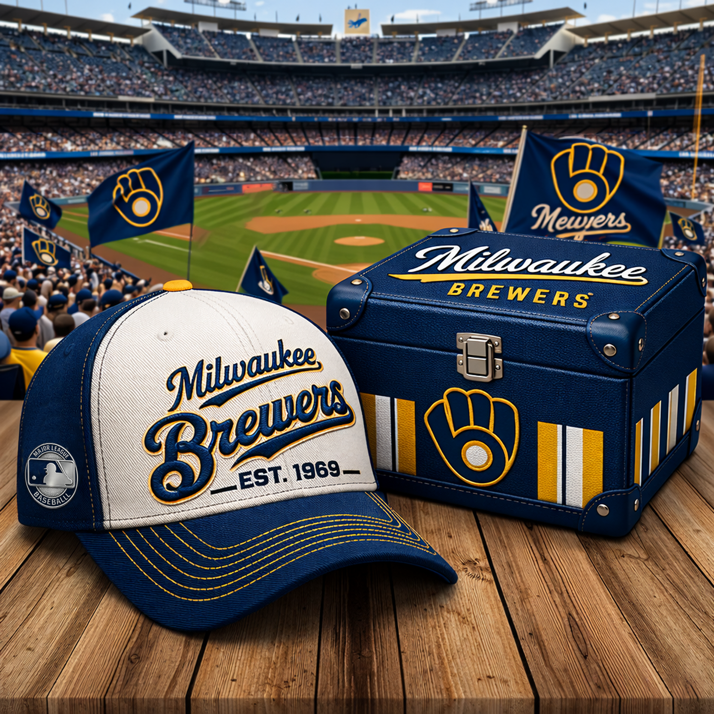 MIL X MLB Premium Baseball Fan Cap NAK NHT