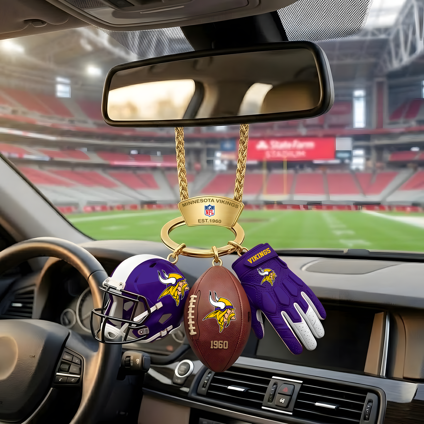 MIN X NFL Helmet and Football Car Ornament NAK NHT