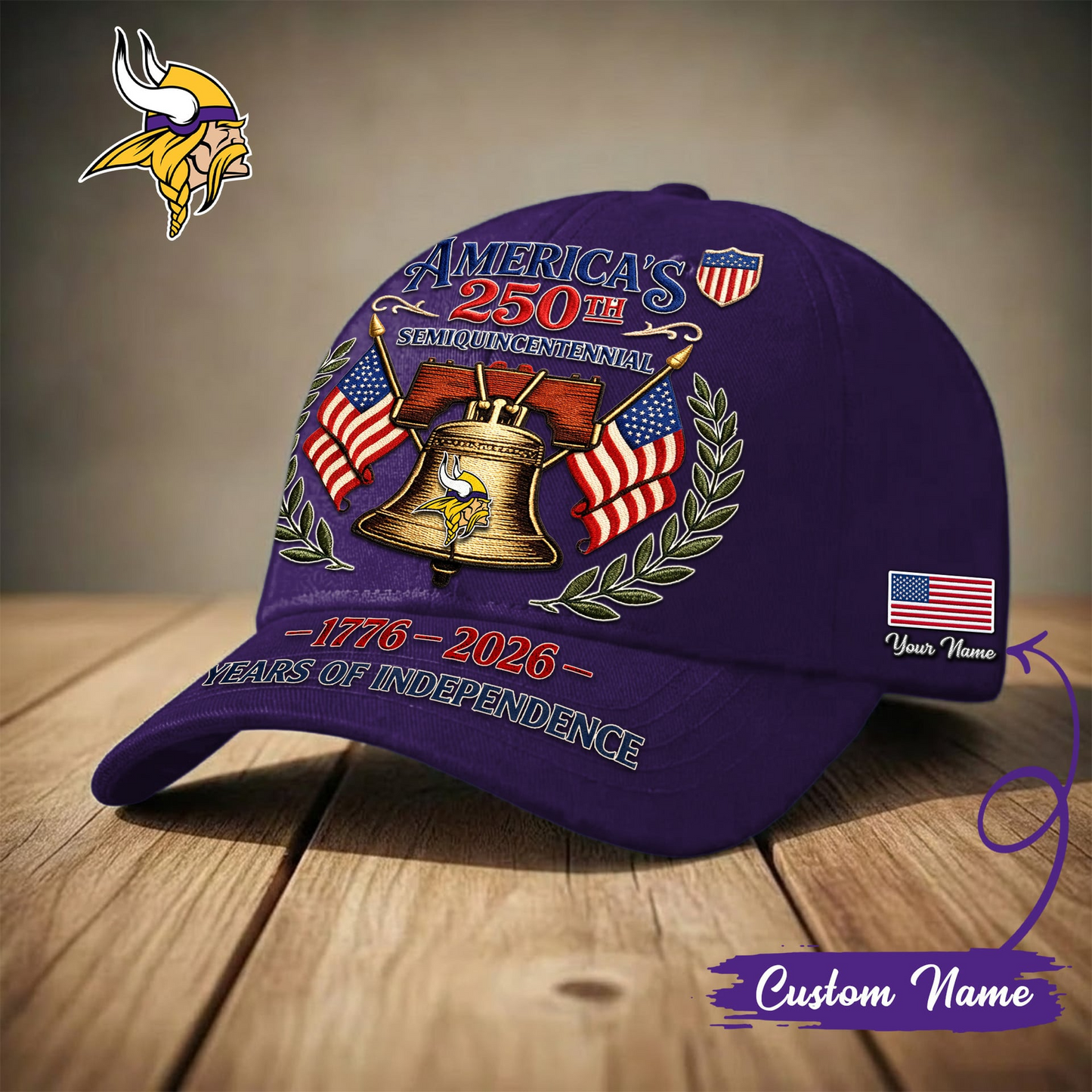 MIN x Premium NFL 1776-2026 Years Of Independence Classic Cap NAK LBN