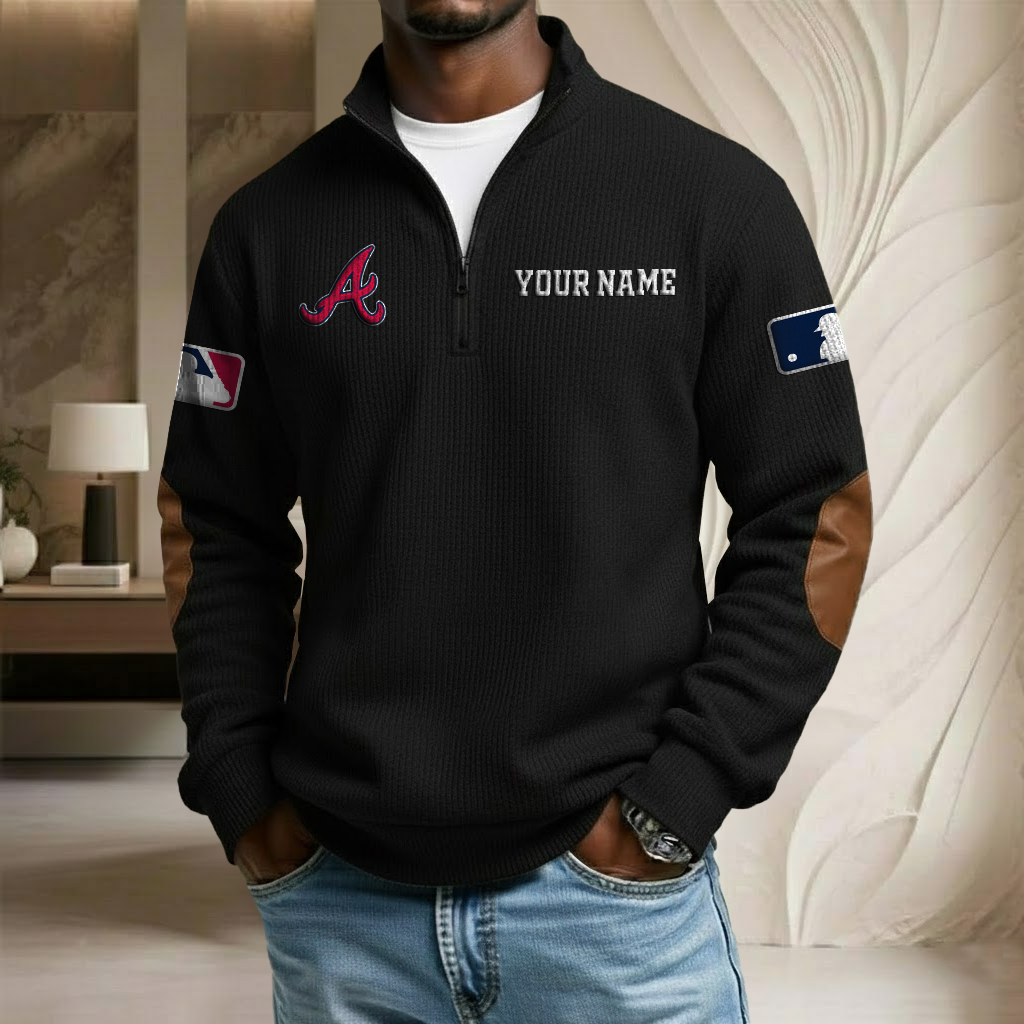 MLB x AB Custom Name Stand Collar Half-zip Sweatshirt HLP HLPHUONG