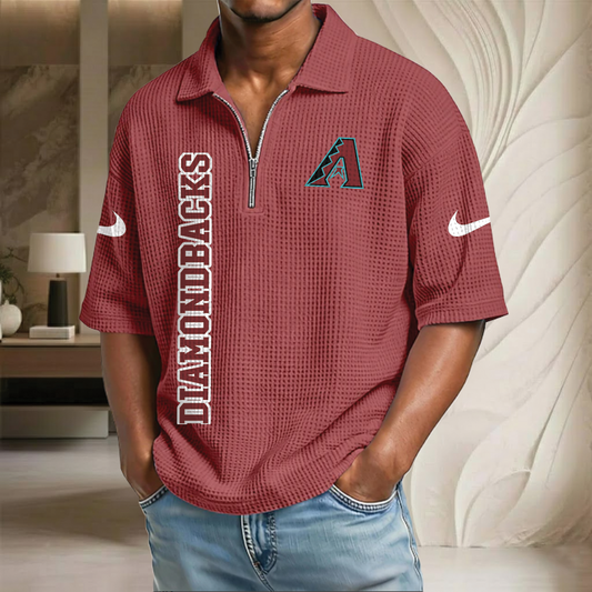 MLB x ARI Baseball Waffle Half-Zip Polo Shirt HLP HLPHUONG