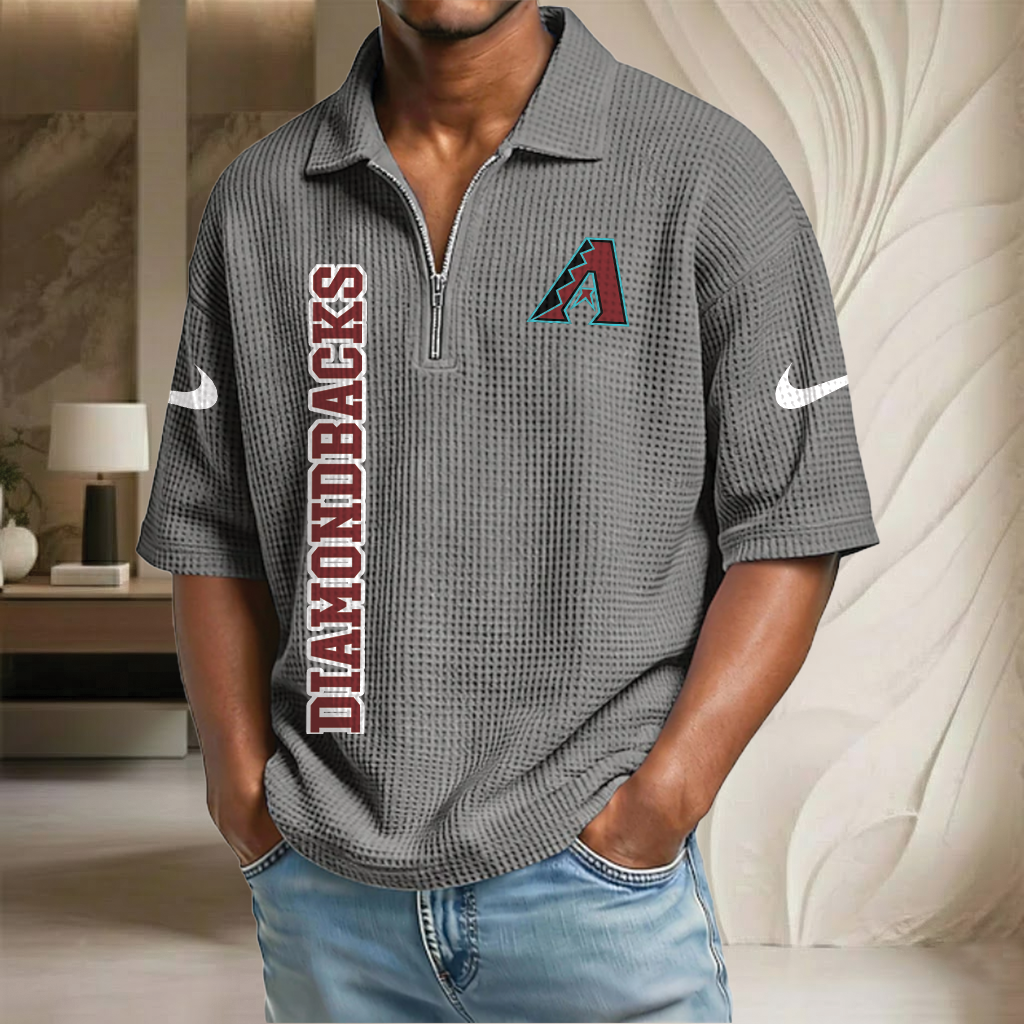 MLB x ARI Baseball Waffle Half-Zip Polo Shirt HLP HLPHUONG