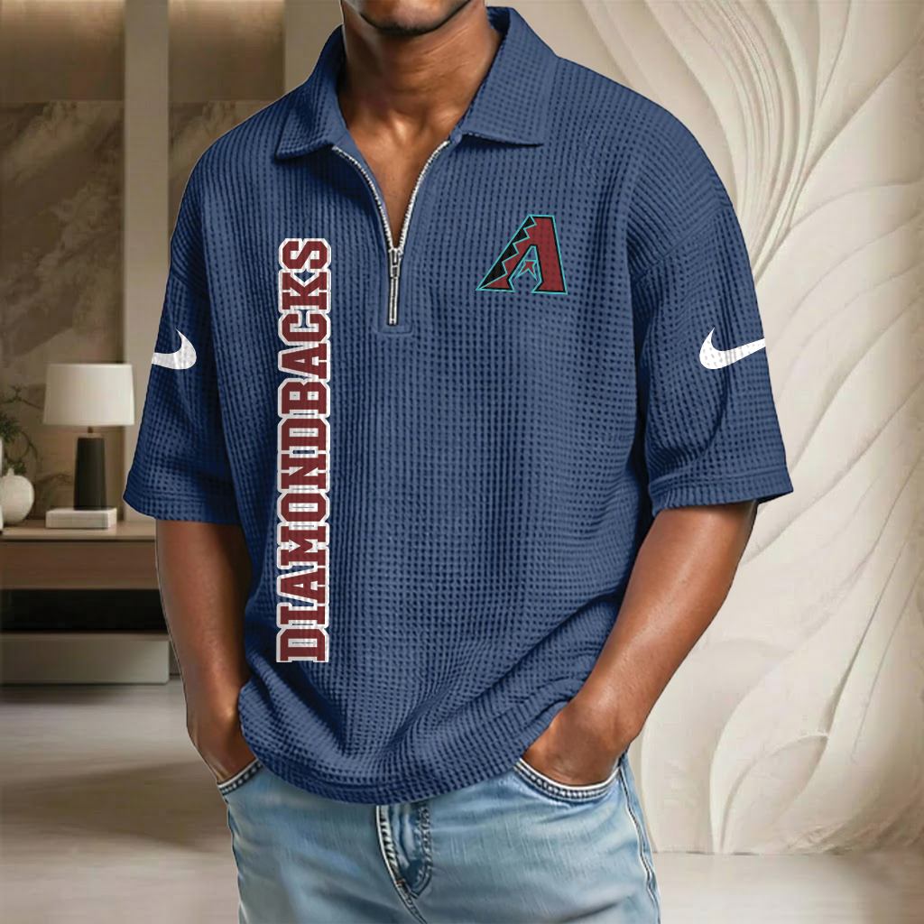 MLB x ARI Baseball Waffle Half-Zip Polo Shirt HLP HLPHUONG