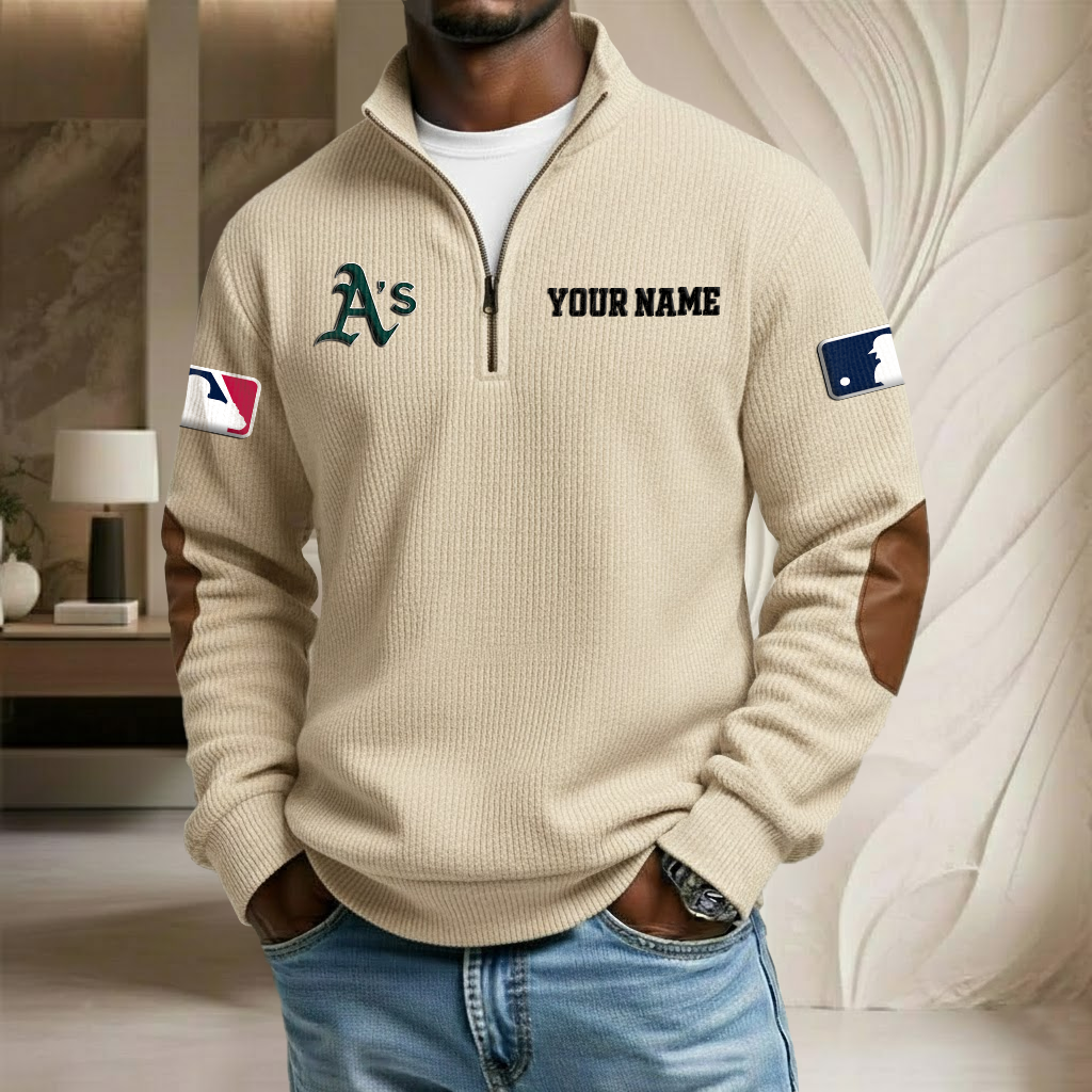 MLB x ATH Custom Name Stand Collar Half-zip Sweatshirt HLP HLPHUONG