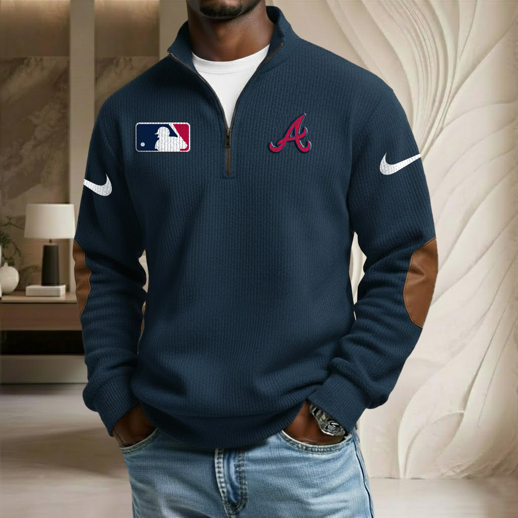 MLB x ATL Sport Team Stand Collar Half-zip Sweatshirt HLP HLPHUONG
