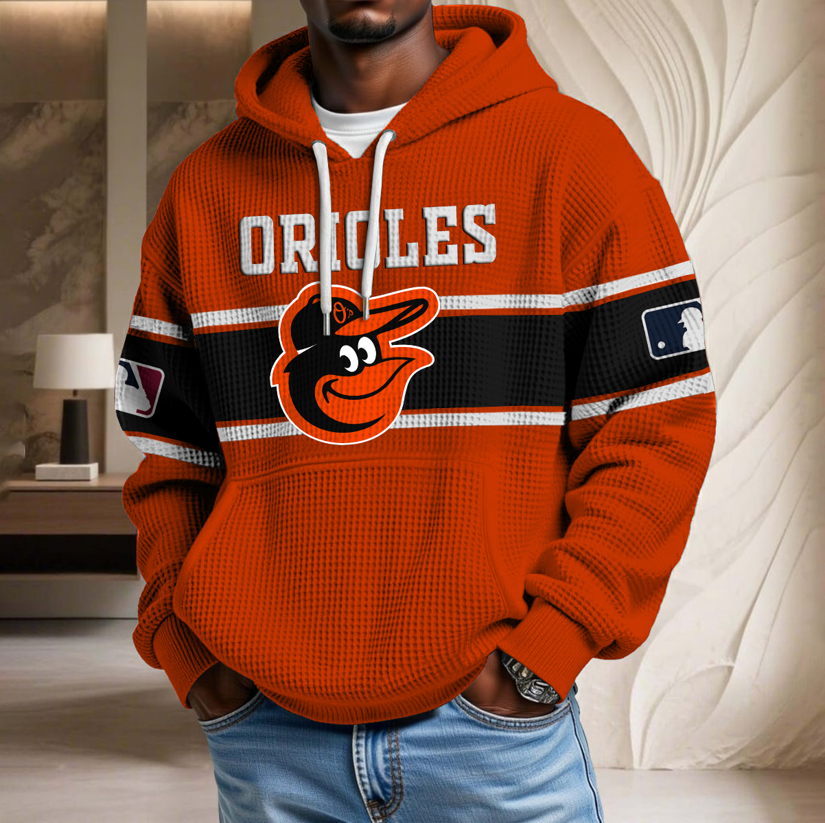 MLB x BAL Waffle Hoodie HLP HLPHUONG