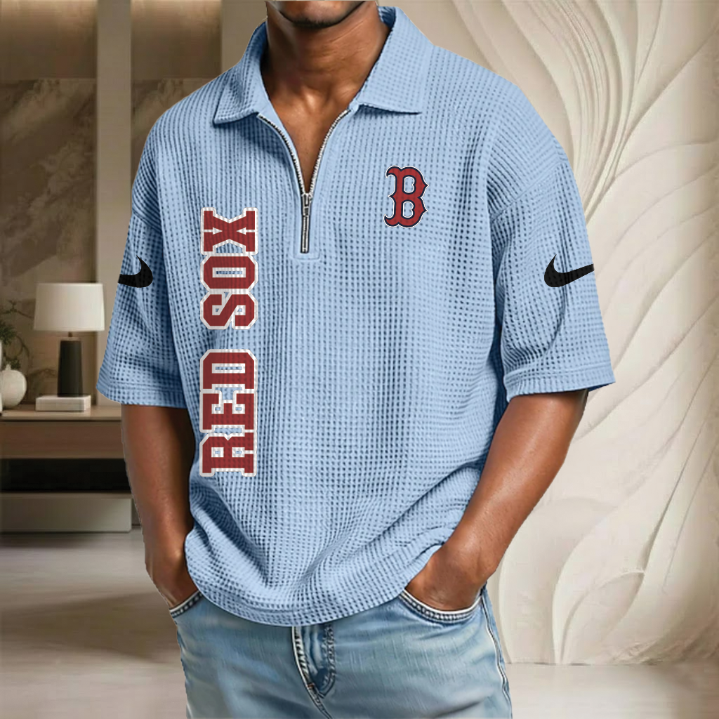 MLB x BOS Baseball Waffle Half-Zip Polo Shirt HLP HLPHUONG