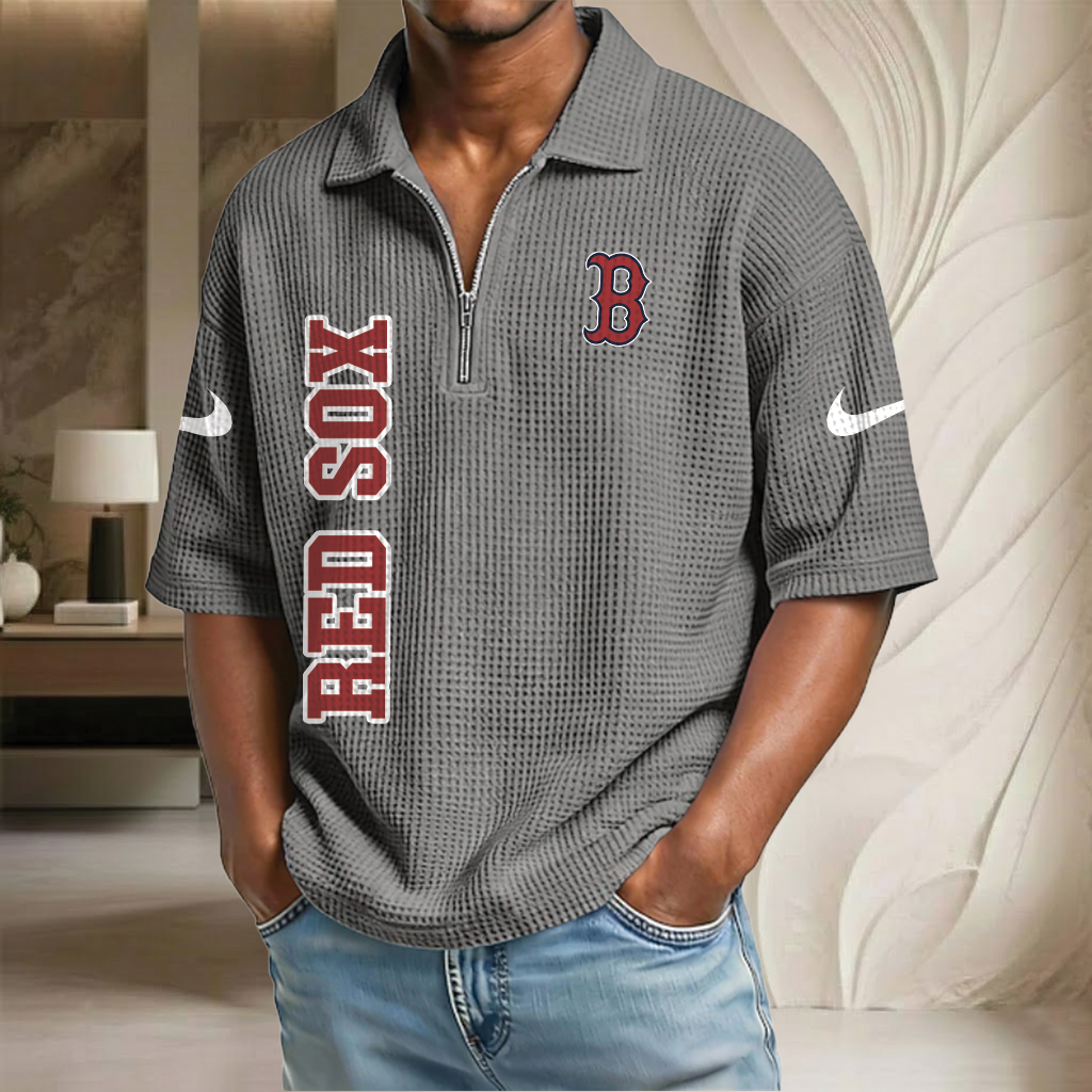MLB x BOS Baseball Waffle Half-Zip Polo Shirt HLP HLPHUONG