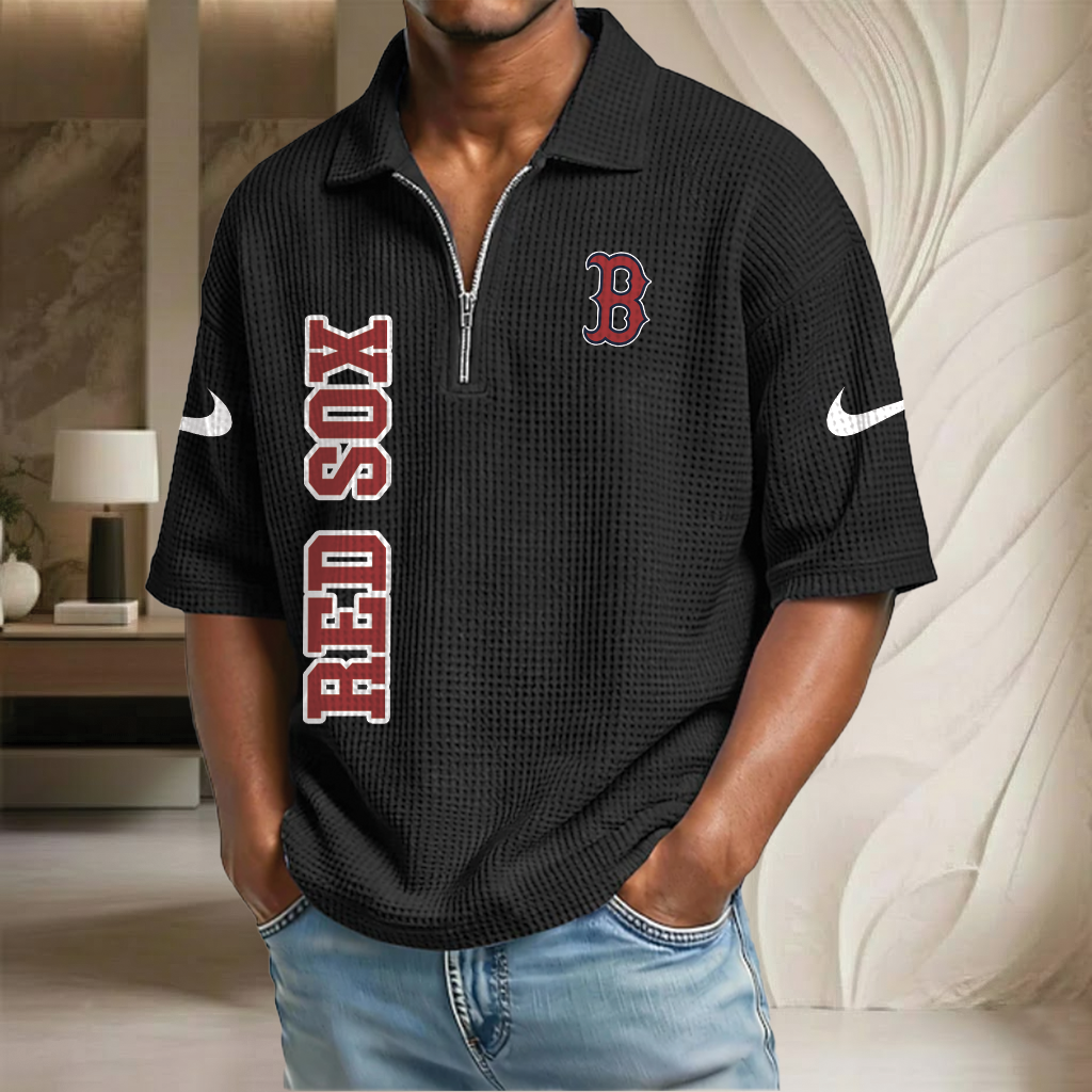MLB x BOS Baseball Waffle Half-Zip Polo Shirt HLP HLPHUONG