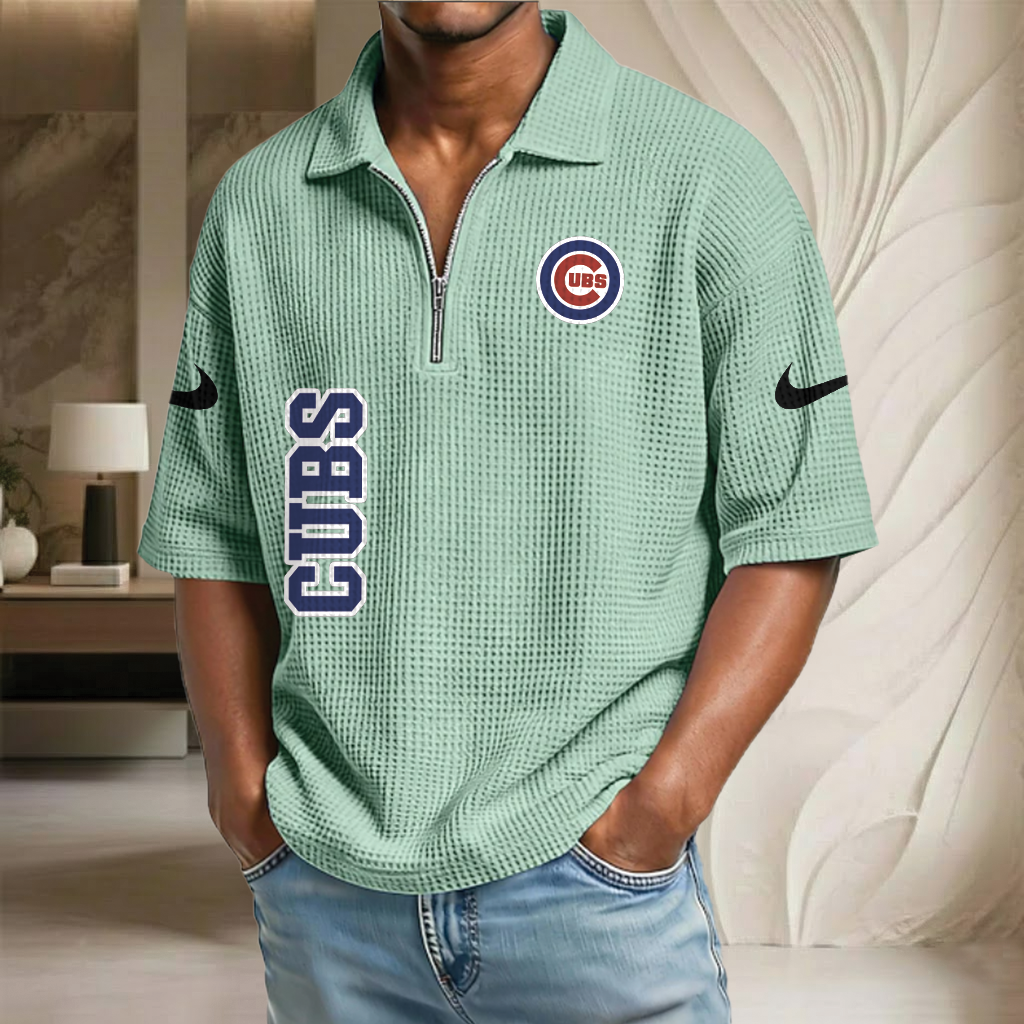 MLB x CHI Baseball Waffle Half-Zip Polo Shirt HLP HLPHUONG
