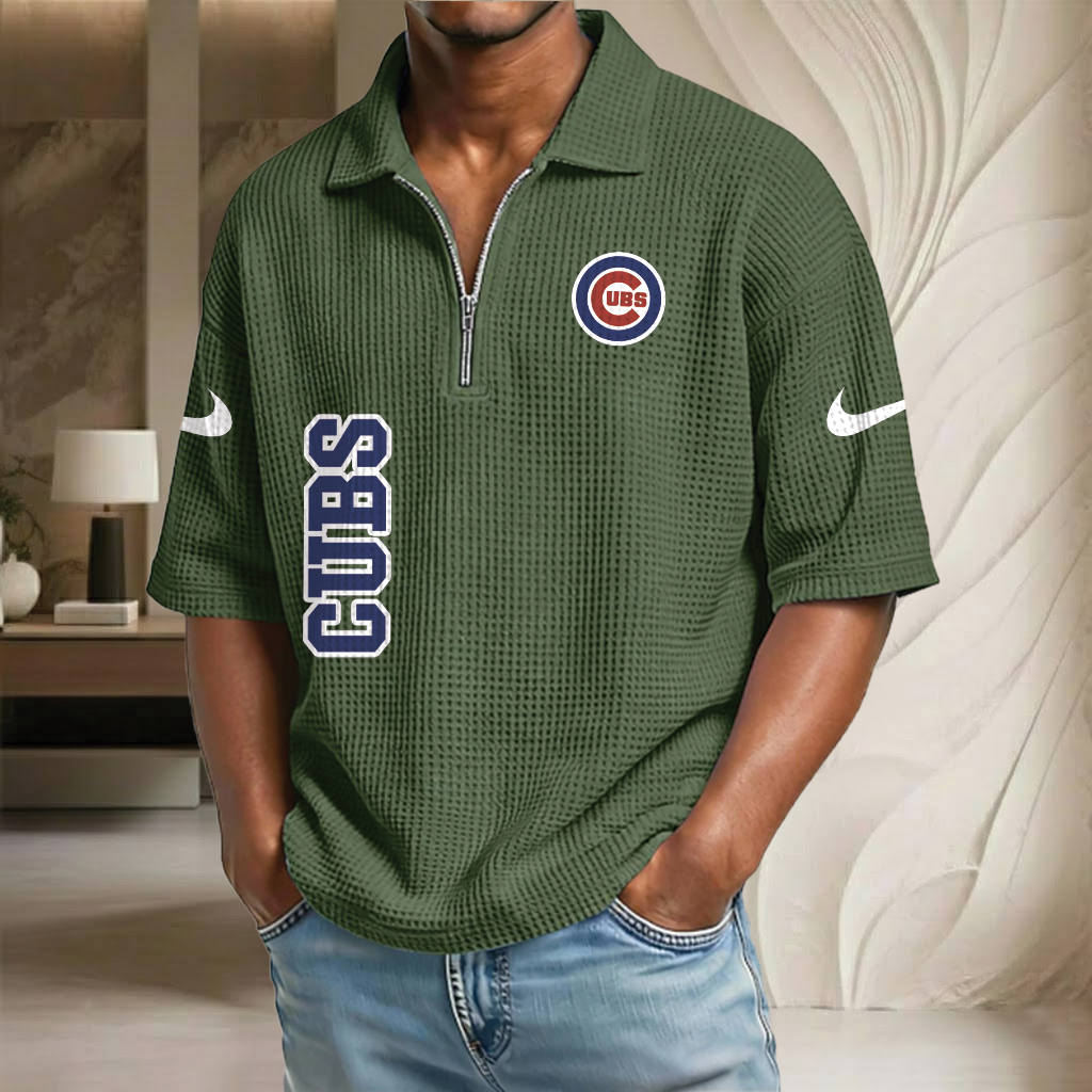 MLB x CHI Baseball Waffle Half-Zip Polo Shirt HLP HLPHUONG