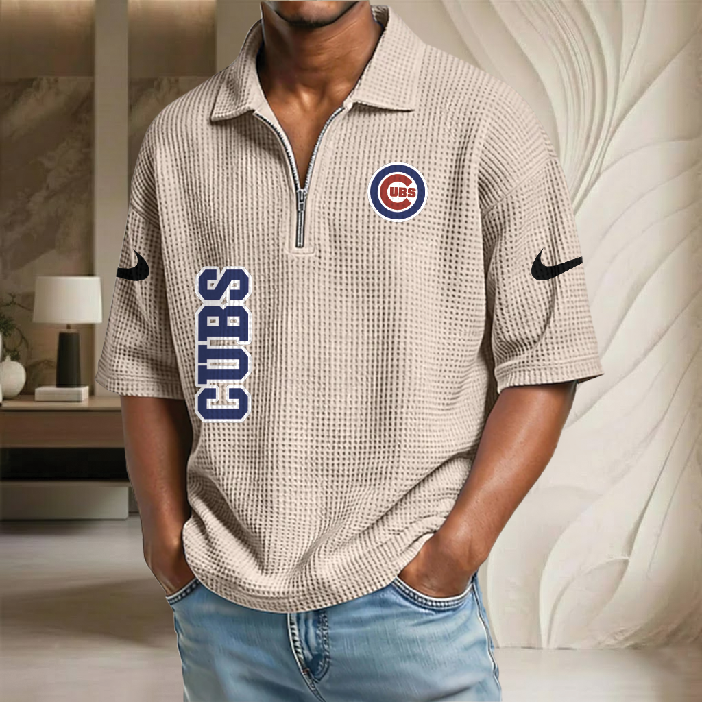 MLB x CHI Baseball Waffle Half-Zip Polo Shirt HLP HLPHUONG