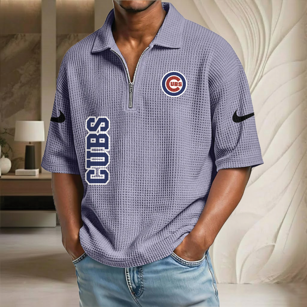 MLB x CHI Baseball Waffle Half-Zip Polo Shirt HLP HLPHUONG