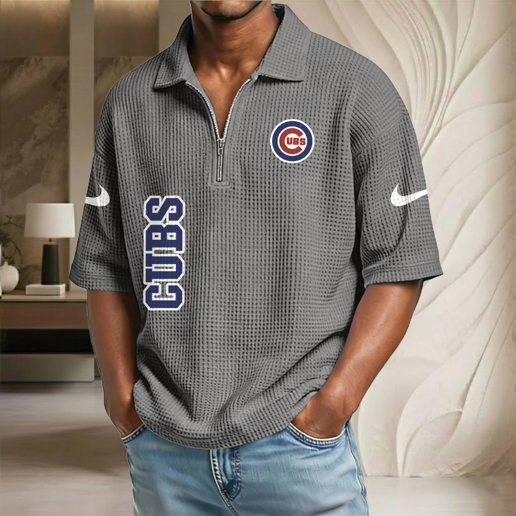 MLB x CHI Baseball Waffle Half-Zip Polo Shirt HLP HLPHUONG