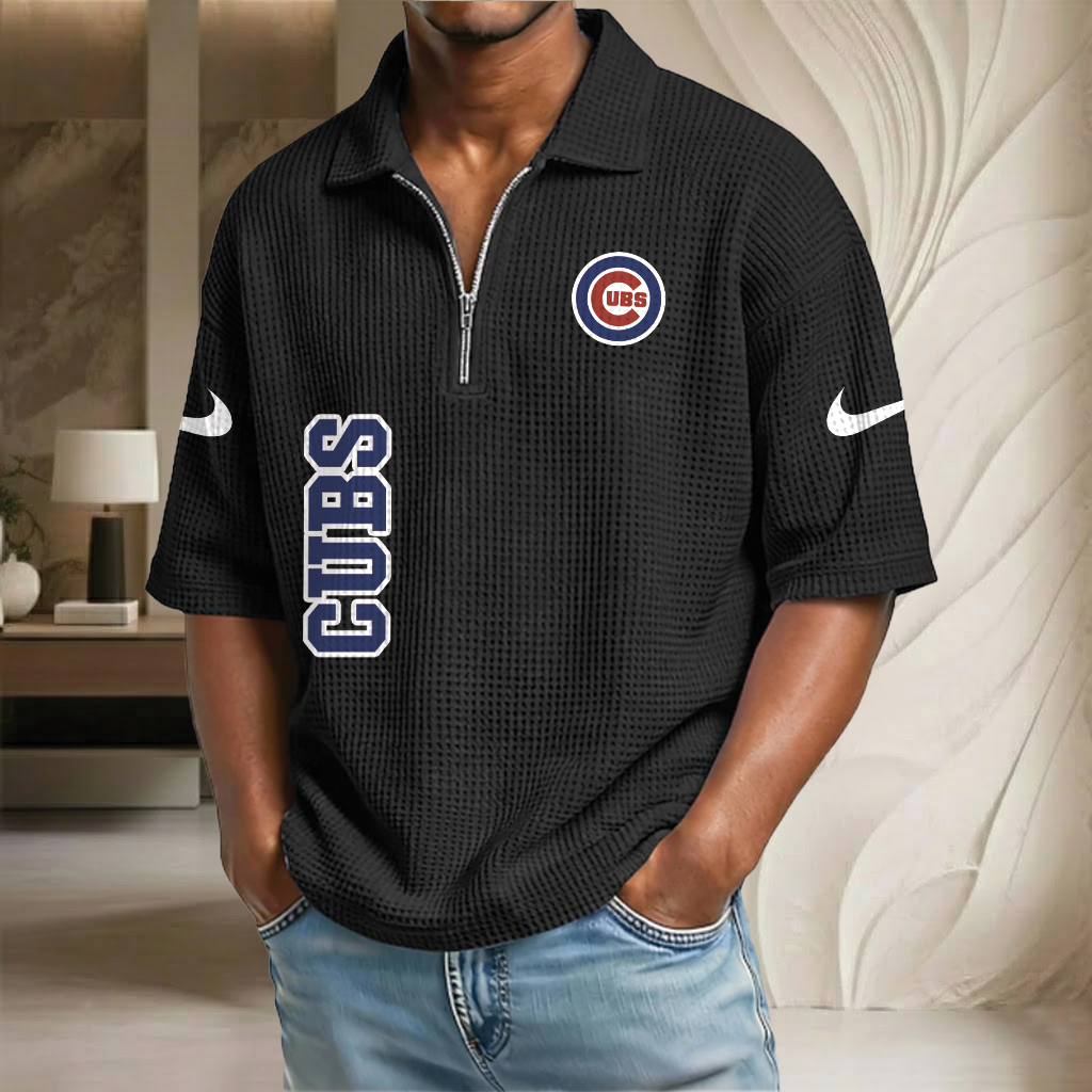 MLB x CHI Baseball Waffle Half-Zip Polo Shirt HLP HLPHUONG