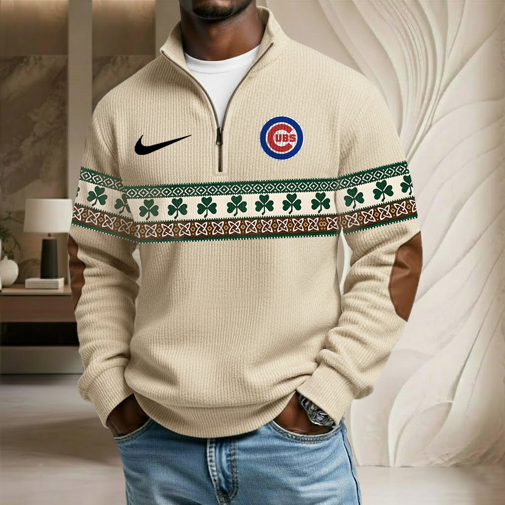 MLB x CHI Lucky St Patrick Day Stand Collar Half-zip Sweatshirt HLP HLPHUONG