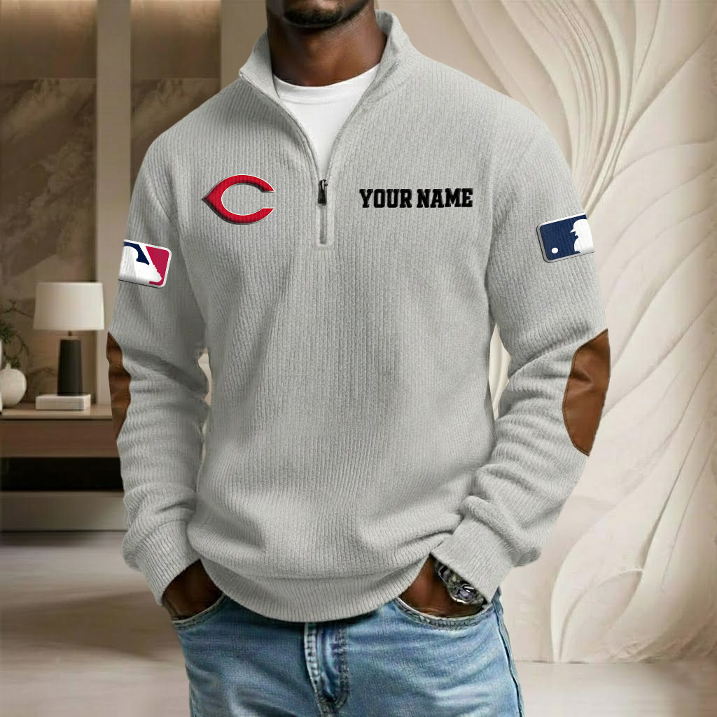 MLB x CR Custom Name Stand Collar Half-zip Sweatshirt HLP HLPHUONG