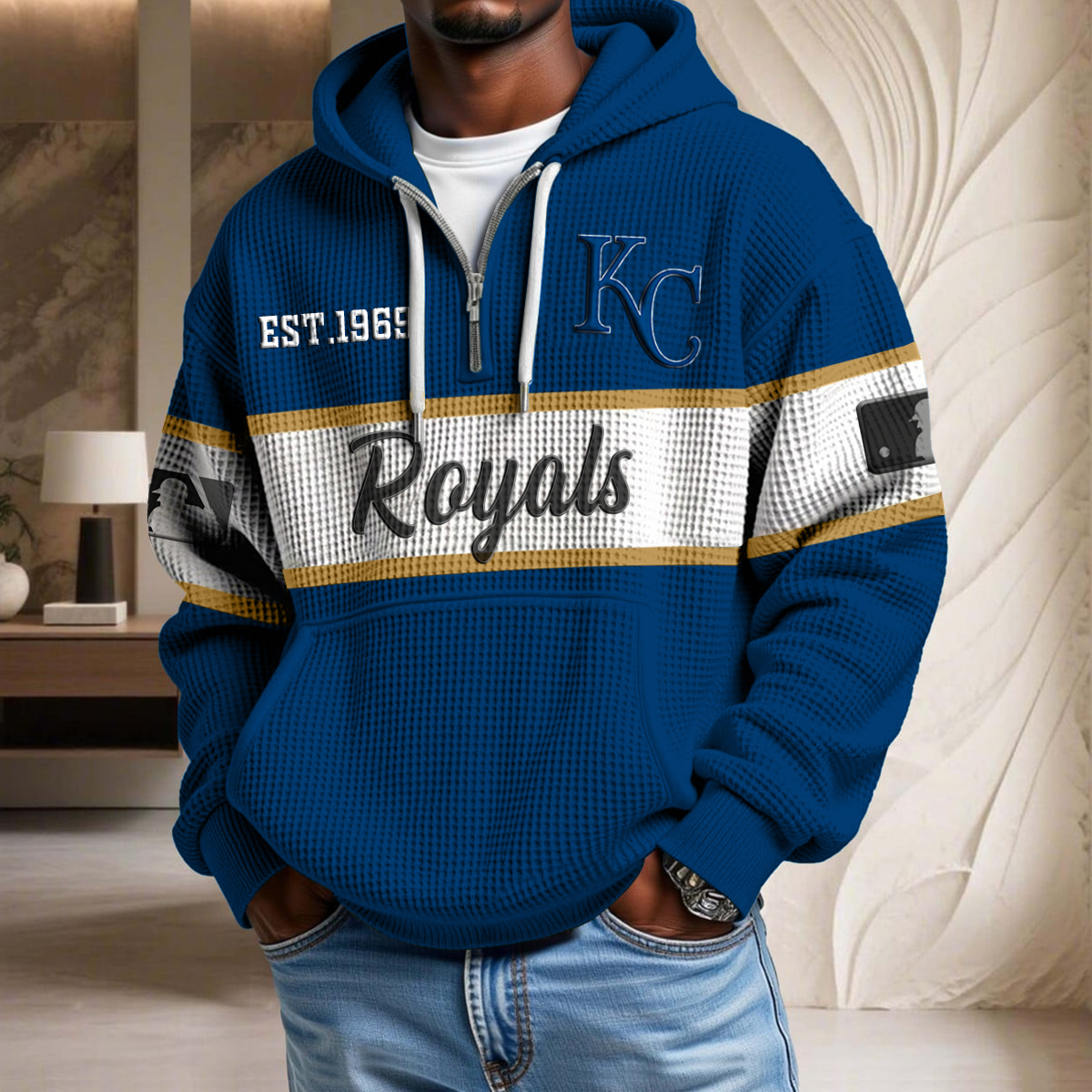 MLB x KCR EST Waffle Half Zip Hoodie HLP HLPHUONG