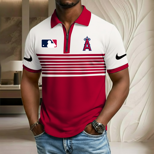 MLB x LAA Sport Zip Polo Golf Shirt HLP HLPHUONG