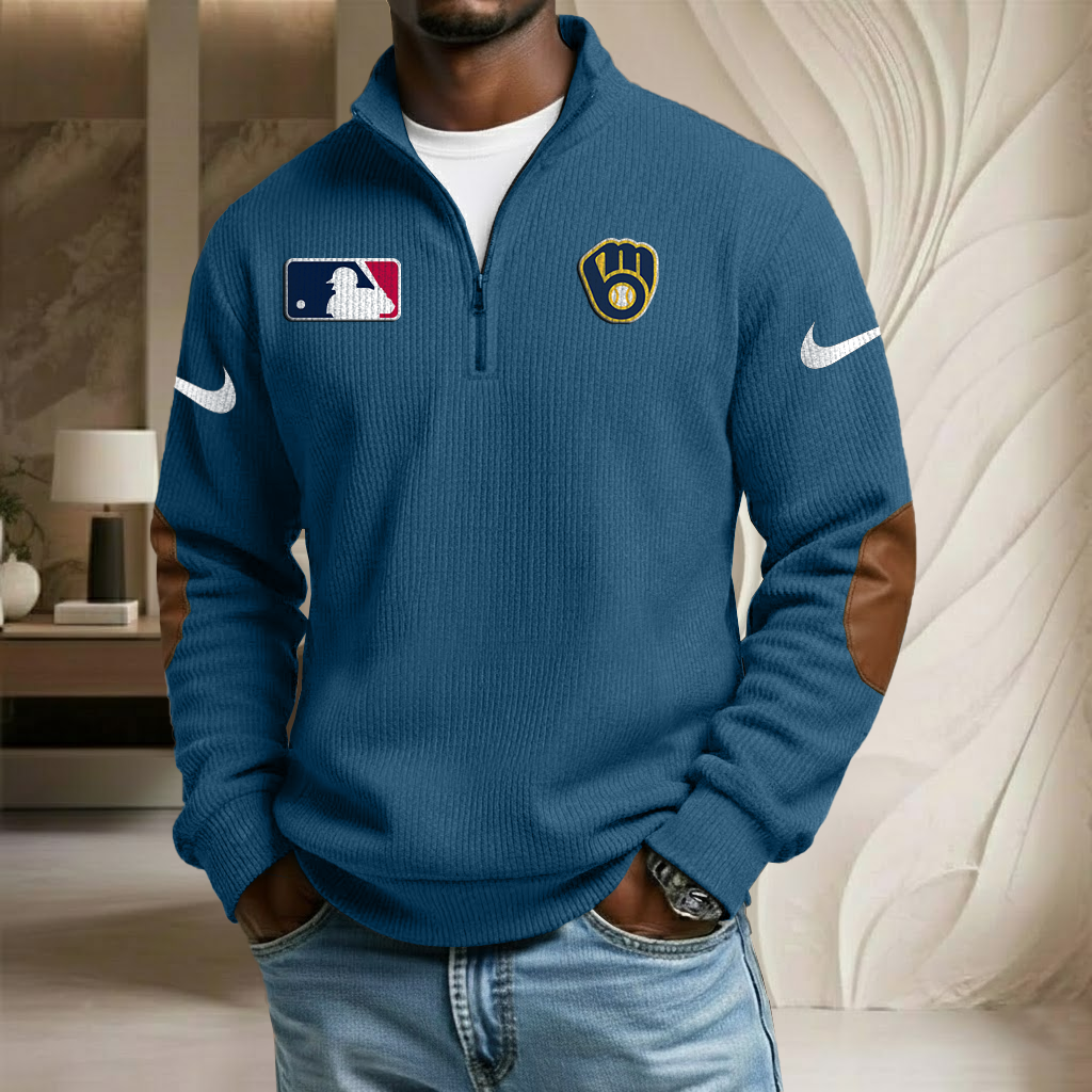MLB x MIL Sport Team Stand Collar Half-zip Sweatshirt HLP HLPHUONG