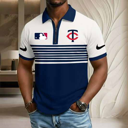 MLB x MIN Sport Zip Polo Golf Shirt HLP HLPHUONG