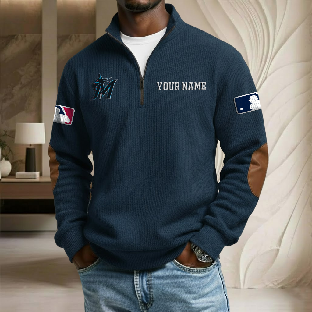 MLB x MM Custom Name Stand Collar Half-zip Sweatshirt HLP HLPHUONG