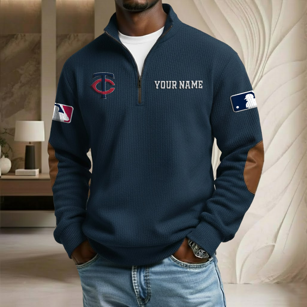 MLB x MT Custom Name Stand Collar Half-zip Sweatshirt HLP HLPHUONG