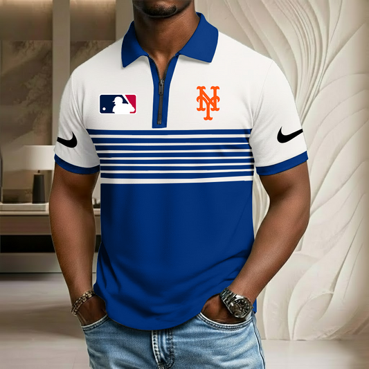 MLB x NYM Sport Zip Polo Golf Shirt HLP HLPHUONG