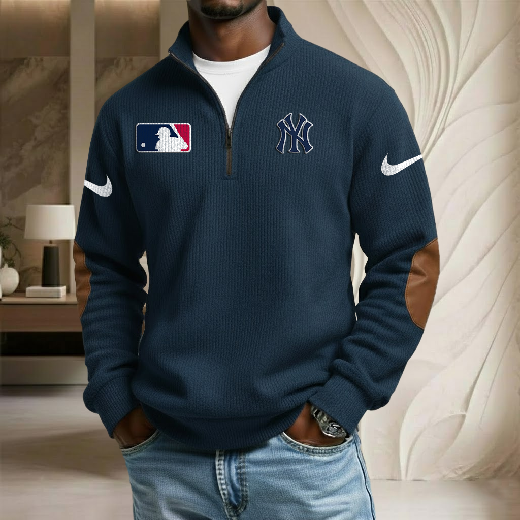 MLB x NYY Sport Team Stand Collar Half-zip Sweatshirt HLP HLPHUONG