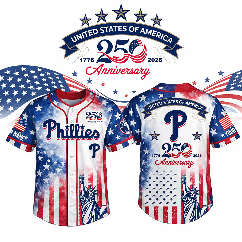 MLB x PHI US 250th Anniversary Baseball Jersey HLP HLPHUONG