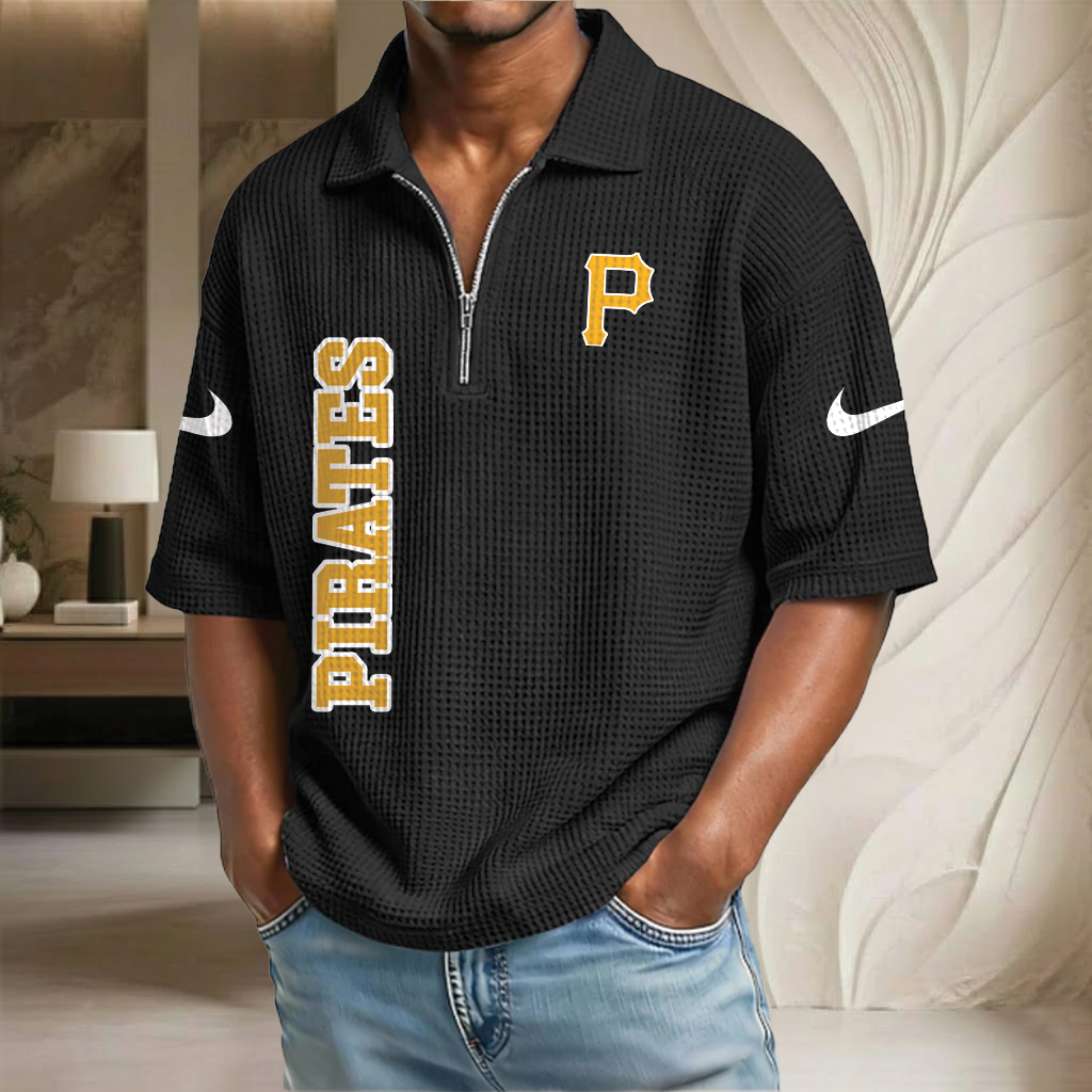 MLB x PIT Baseball Waffle Half-Zip Polo Shirt HLP HLPHUONG