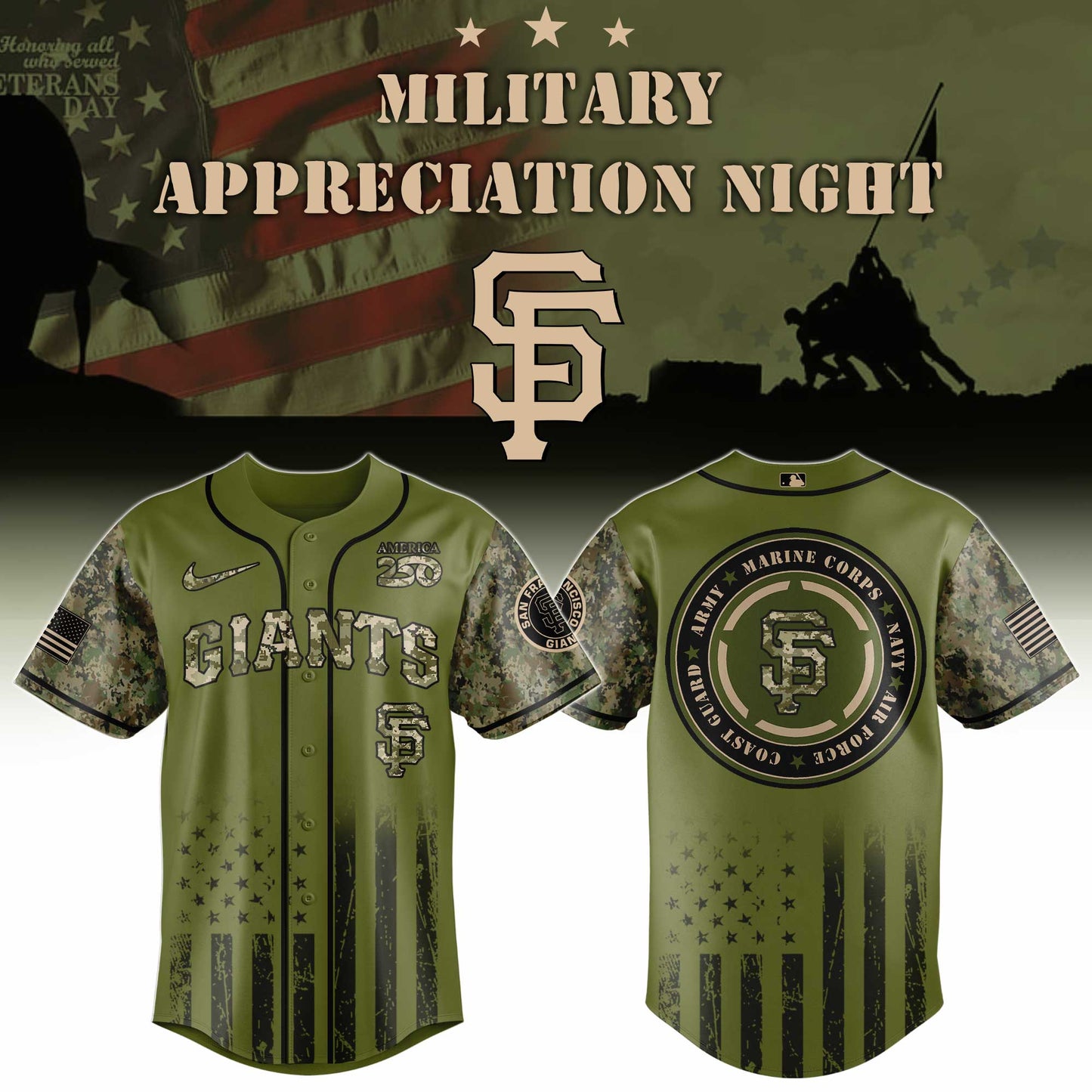 MLB x SF Military Baseball Jersey HLP HLPHUONG