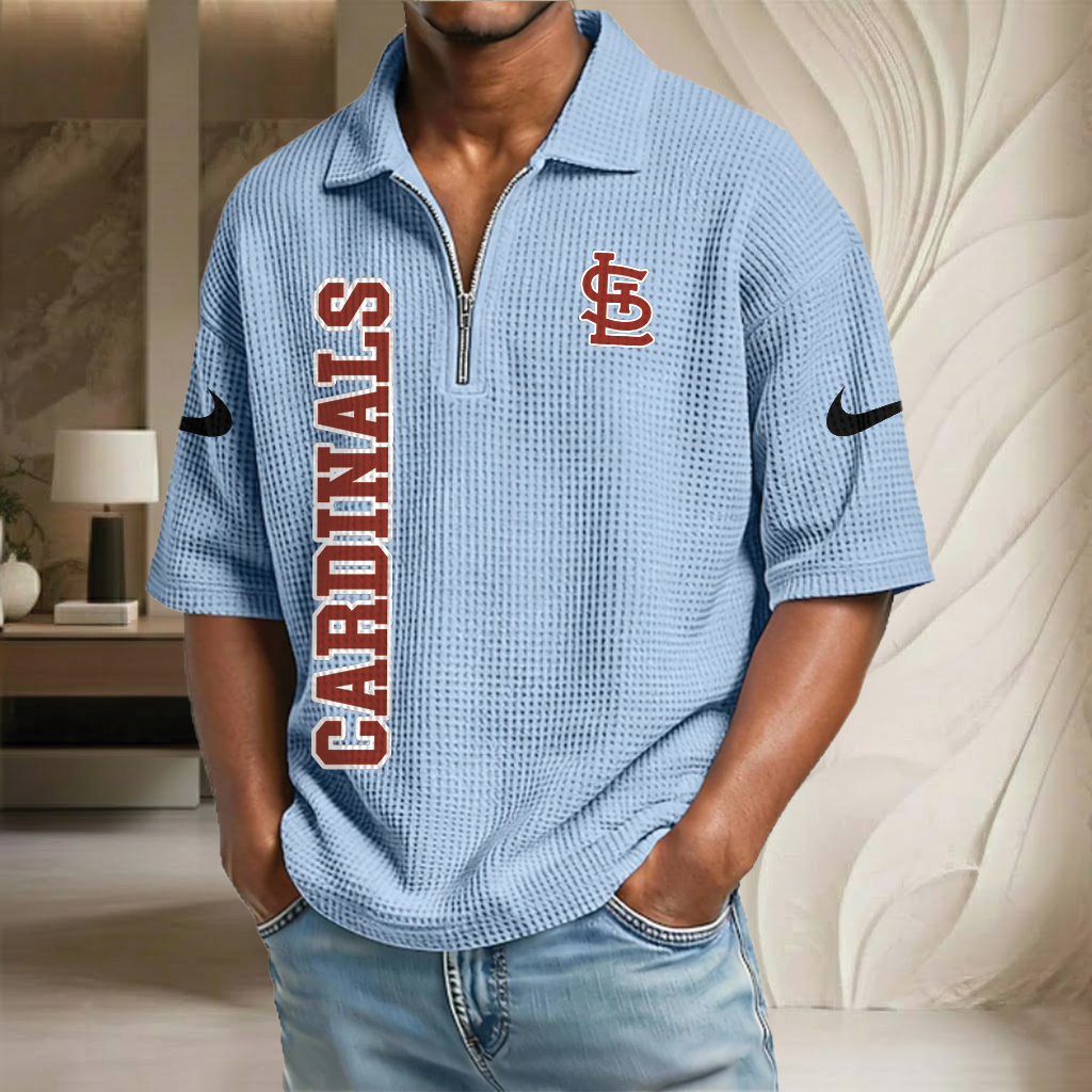 MLB x STL Baseball Waffle Half-Zip Polo Shirt HLP HLPHUONG
