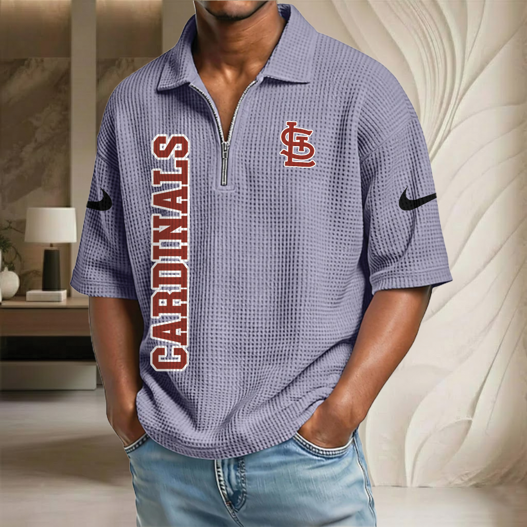 MLB x STL Baseball Waffle Half-Zip Polo Shirt HLP HLPHUONG