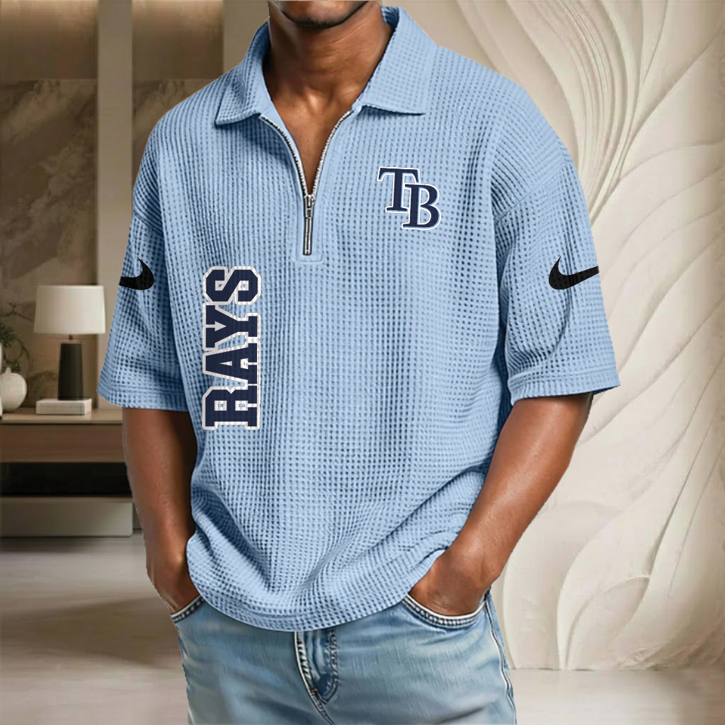 MLB x TB Baseball Waffle Half-Zip Polo Shirt HLP HLPHUONG