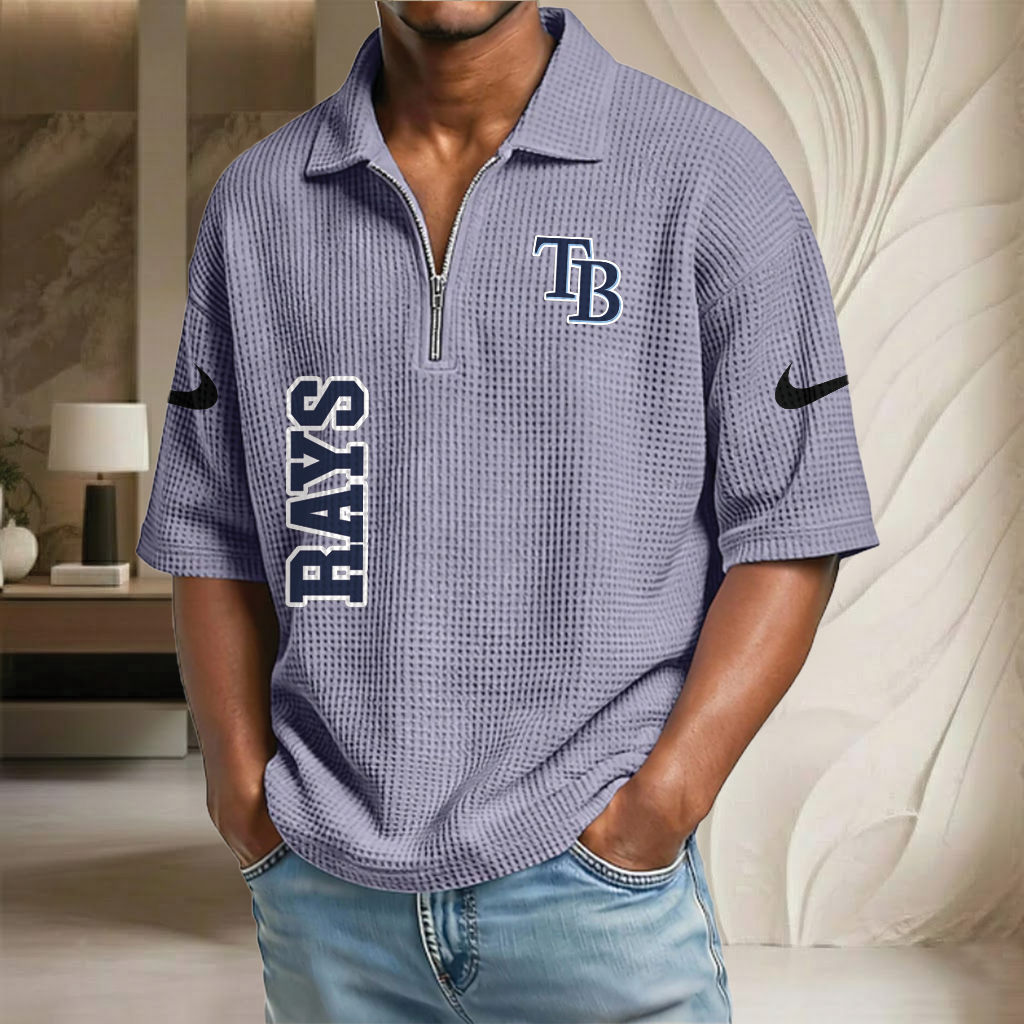MLB x TB Baseball Waffle Half-Zip Polo Shirt HLP HLPHUONG