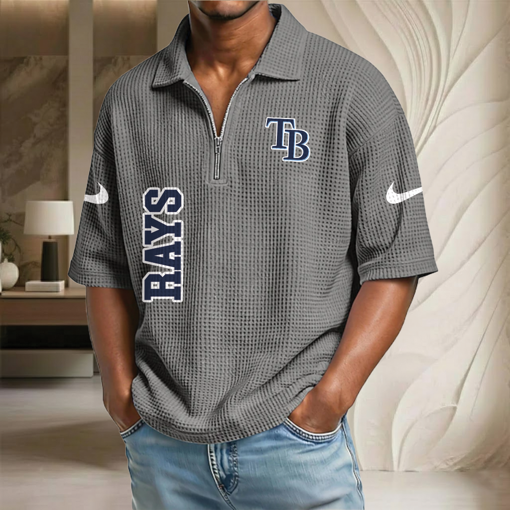 MLB x TB Baseball Waffle Half-Zip Polo Shirt HLP HLPHUONG