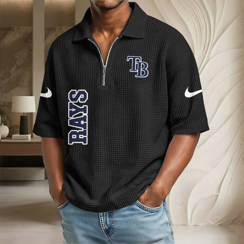 MLB x TB Baseball Waffle Half-Zip Polo Shirt HLP HLPHUONG