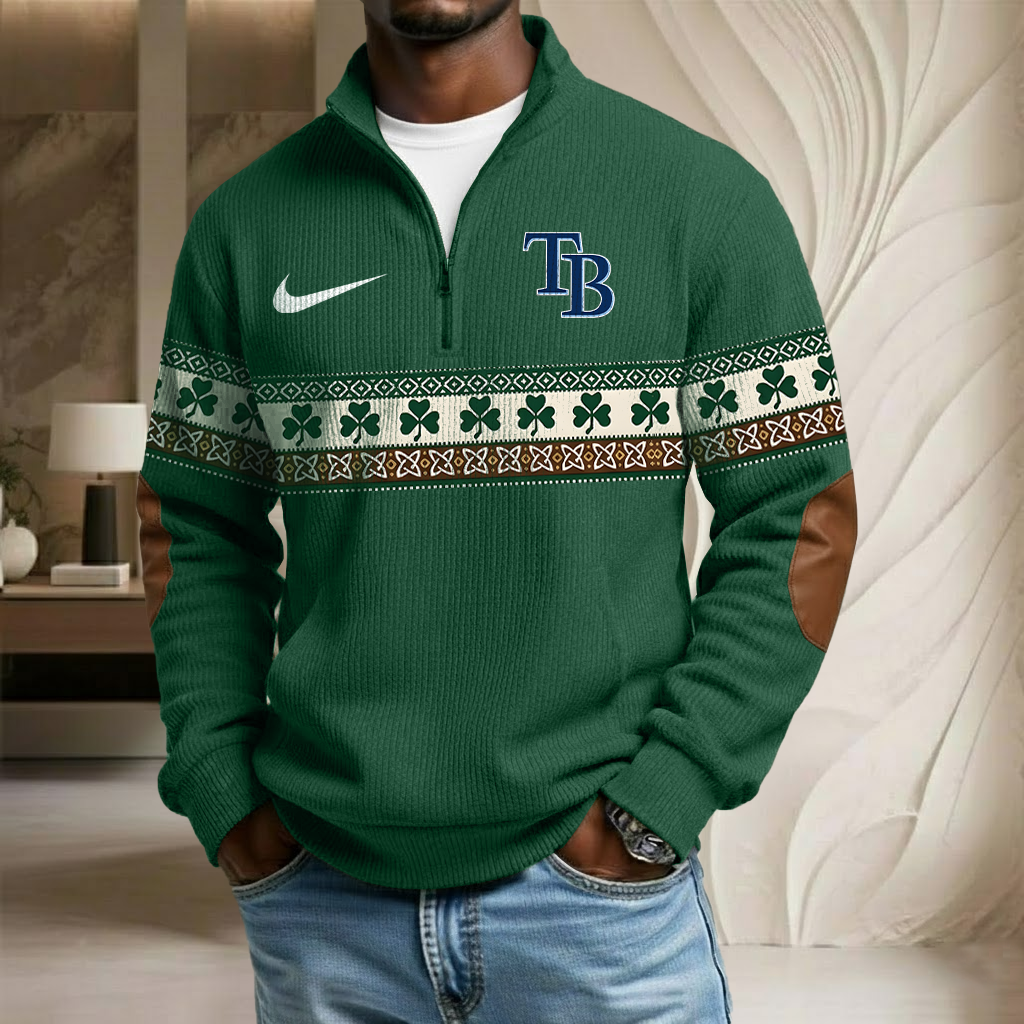 MLB x TB Lucky St Patrick Day Stand Collar Half-zip Sweatshirt HLP HLPHUONG