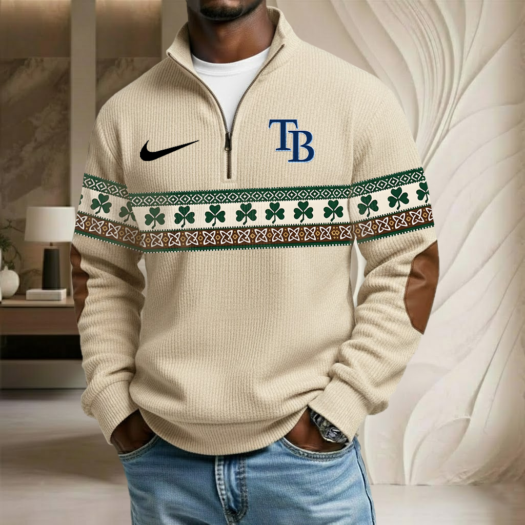 MLB x TB Lucky St Patrick Day Stand Collar Half-zip Sweatshirt HLP HLPHUONG