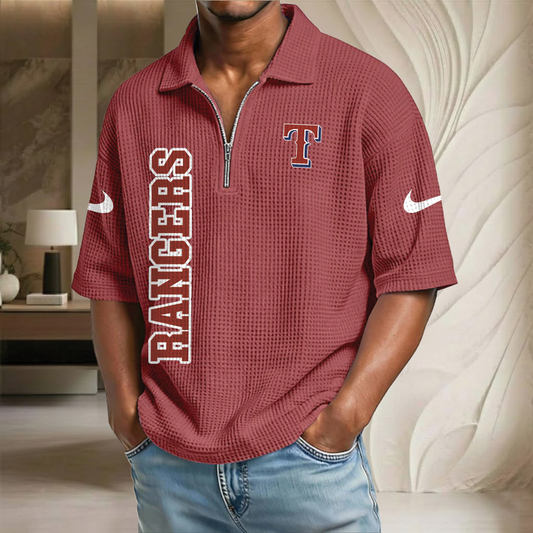MLB x TEX Baseball Waffle Half-Zip Polo Shirt HLP HLPHUONG
